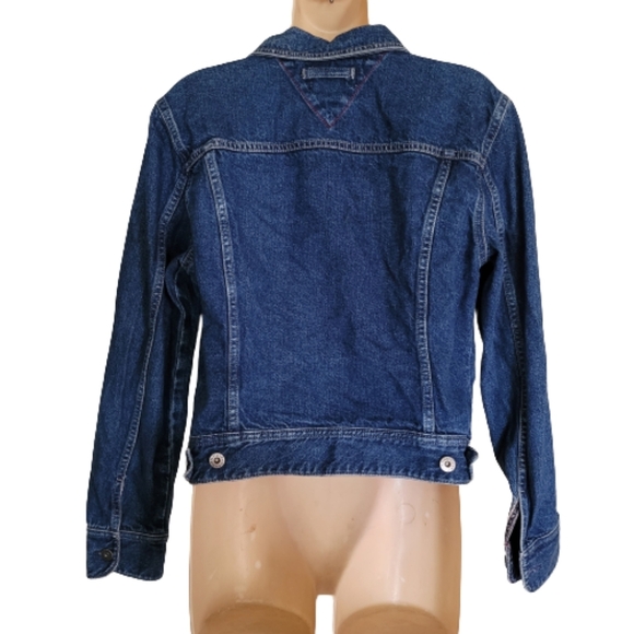 Tommy Hilfiger Trucker Jean Medium Wash Denim Jacket Size Women's Large - Picture 3 of 12